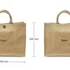 BYFT004224 Jute Bag Natural 43 x 34 x 19 Cm Set of 1 D