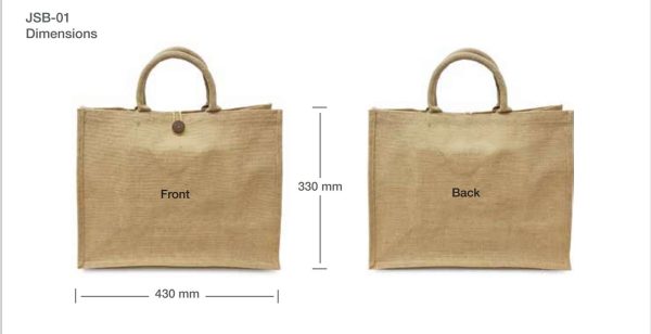 BYFT004224 Jute Bag Natural 43 x 34 x 19 Cm Set of 1 D