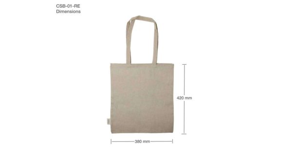 BYFT004226 Recycled Cotton Shopping Bag with Long Handle Natural Set of 1 D