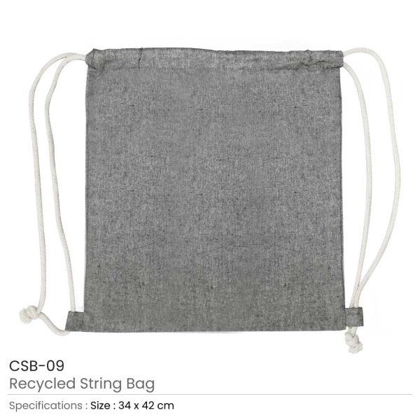 BYFT004227 Recycled Drawstring Bags Grey Set of 1 C