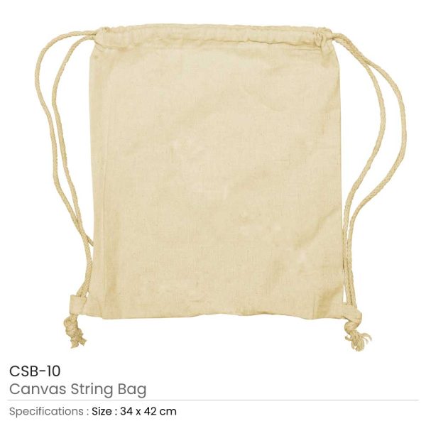 BYFT004228 Canvas String Bags Beige Set of 1 C