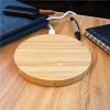 BYFT005670 Bamboo Wireless Charging Pad Natural Set of 1 C