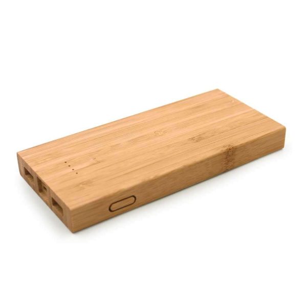 BYFT005674 Bamboo Wireless Power Bank Natural Set of 1