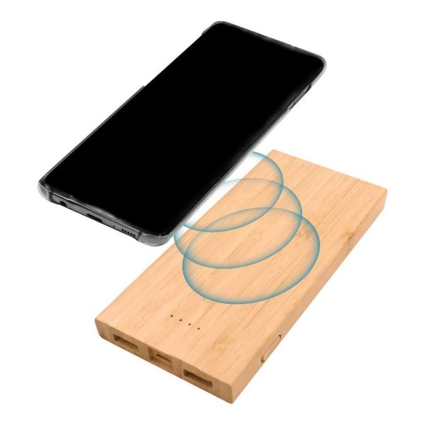 BYFT005674 Bamboo Wireless Power Bank Natural Set of 1 B