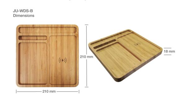 BYFT005675 Bamboo Wireless Charger Docking Station Natural Set of 1 D