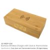 BYFT005676 Bamboo Wireless Charger with Clock Natural Set of 1 A