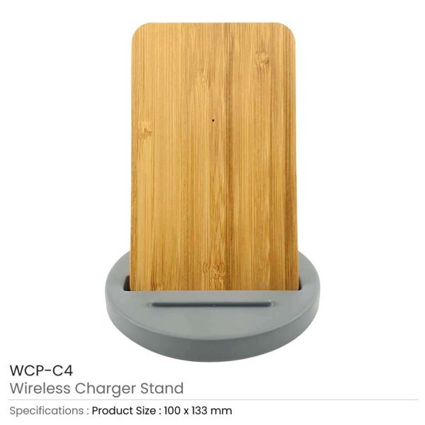 BYFT005682 Wireless Charger Phone Stand Natural Grey Set of 1 A