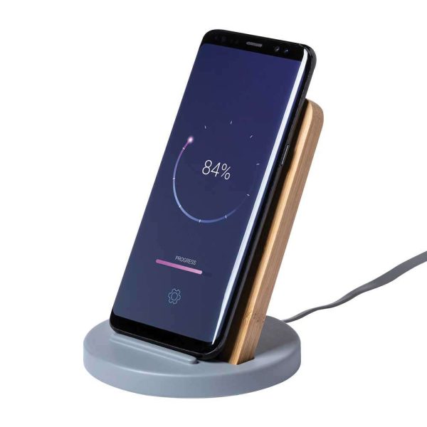 BYFT005682 Wireless Charger Phone Stand Natural Grey Set of 1 B