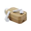 BYFT005685 Bluetooth Earbuds with Bamboo Case Natural White Set of 1 A