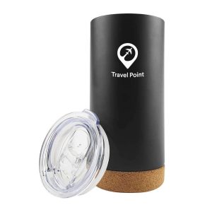 BYFT005690 Travel Tumbler with Cork Base Black Set of 1