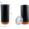 BYFT005690 Travel Tumbler with Cork Base Black Set of 1 C