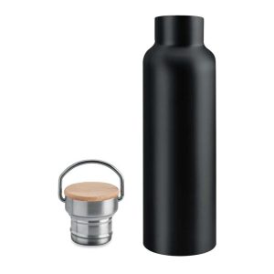 BYFT005692 Stainless Steel Bamboo Flask Black Set of 1