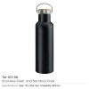 BYFT005692 Stainless Steel Bamboo Flask Black Set of 1 B