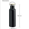 BYFT005692 Stainless Steel Bamboo Flask Black Set of 1 C