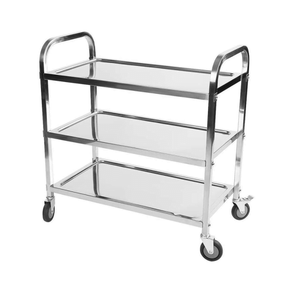 BYFT008280 AKC Dining Serveware Cart Small Silver Stainless Steel Set of 1 b