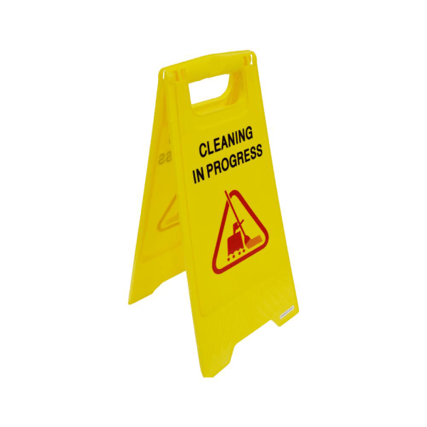 BYFT008418 AKC Cleaning In progress Sign Yellow Plastic Set of 1