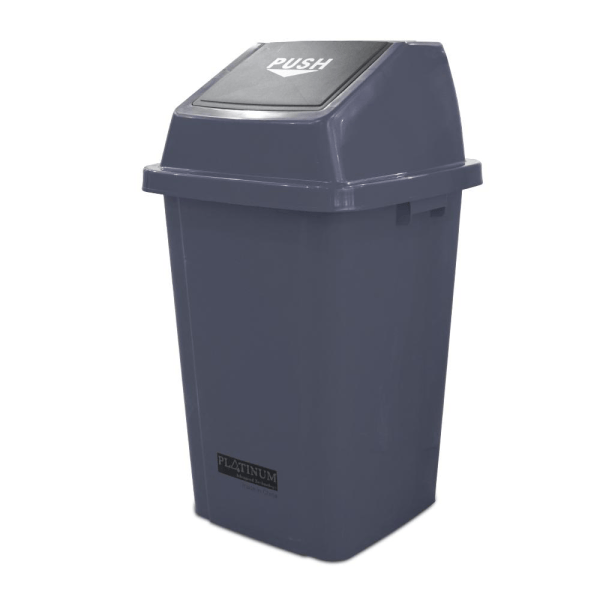 BYFT008440 AKC Quadrate Trash Bin Grey Plastic Set of 1