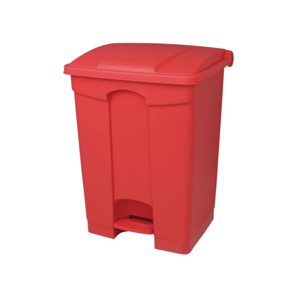 BYFT008447 AKC Trash Bin with Pedal 68 Ltr Red Plastic Set of 1