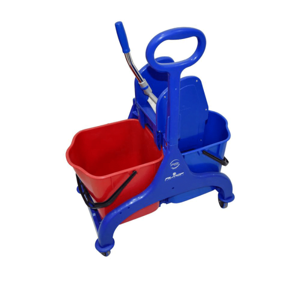 BYFT008456 FILMOP Double Bucket Mop Trolley 50 Ltr Red Blue Plastic Set of 1