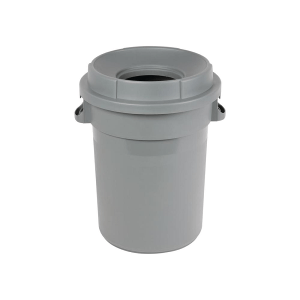 BYFT008475 AKC Garbage Can with Pedal 80 Ltr Grey Plastic Set of 1