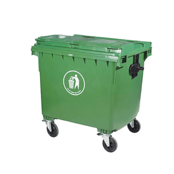 BYFT008479 AKC Trash Bin 122 x 122 x 76 cm Green Black Plastic Set of 1