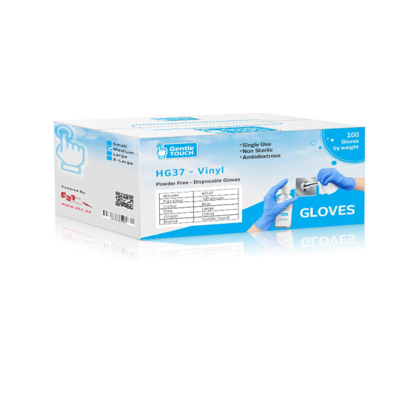 BYFT008528 AKC Disposable Gloves Blue Vinyl 50 Pair c