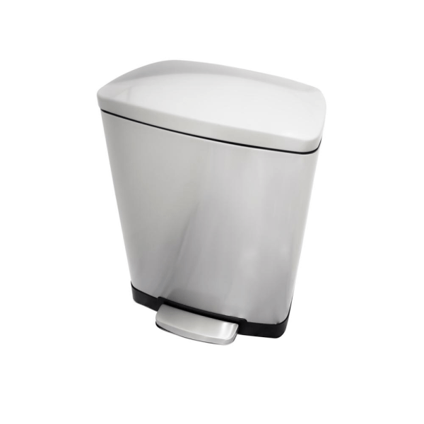 BYFT008538 AKC Trash Bin 50 Ltr Silver Black Plastic Set of 1