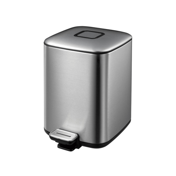 BYFT008593 EKO Trash Bin 6 Ltr Silver Plastic Set of 1