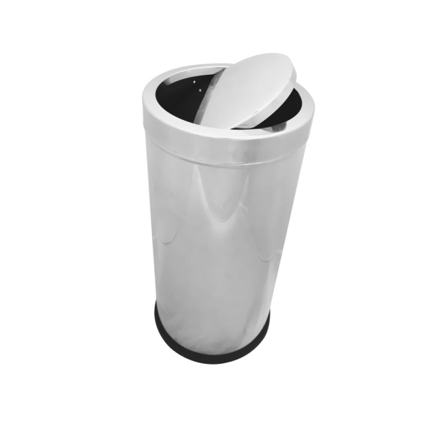 BYFT008612 AKC Trash Can with Pedal 20 Ltr Silver Plastic Set of 1