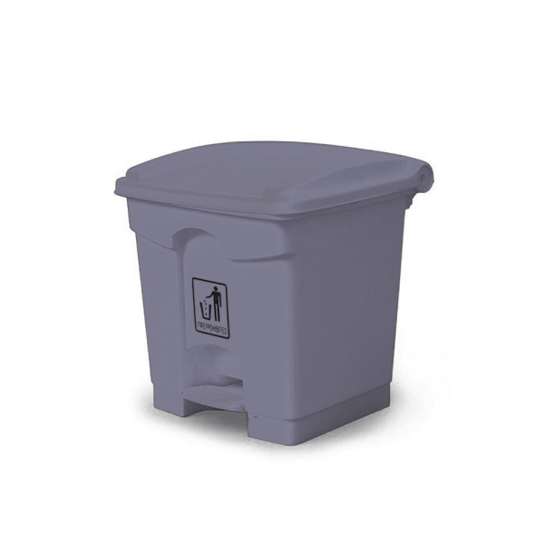 BYFT008615 AKC Trash Can with Pedal 30 Ltr Grey Plastic Set of 1