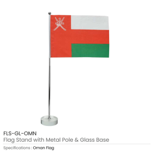 BYFT008695 MTC Oman Flag with Pole Set of 1