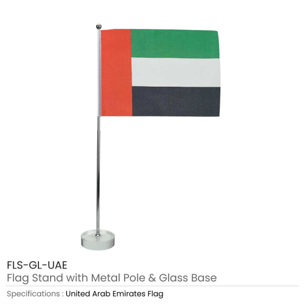 BYFT008697 MTC UAE Flag with Pole Set of 1