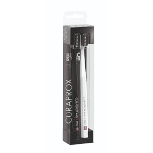 BYFT008717 Curaprox Black White Toothbrush Plastic Set of 2