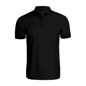 BYFT008719 BYFT Plain Black Polo Neck T Shirt Cotton 220 GSM Set of 1