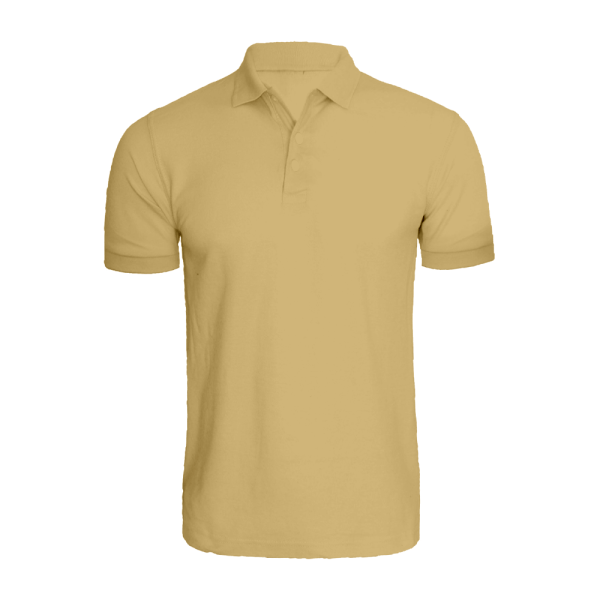 BYFT008724 BYFT Plain Beige Polo Neck T Shirt Cotton 220 GSM Set of 1