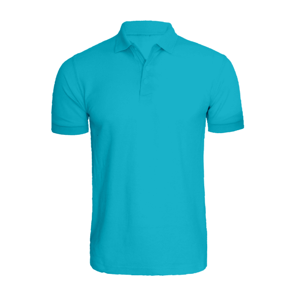 BYFT008733 BYFT Plain Turquoise Blue Polo Neck T Shirt Cotton 220 GSM Set of 1