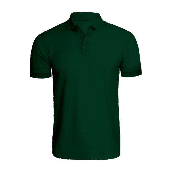 BYFT008736 BYFT Plain Bottle Green Polo Neck T Shirt Cotton 220 GSM Set of 1