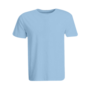 BYFT008762 BYFT Plain Sky Blue Round Neck T Shirt Cotton 190 GSM Set of 1