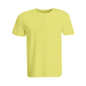 BYFT008771 BYFT Plain Lemon Yellow Round Neck T Shirt Cotton 190 GSM Set of 1