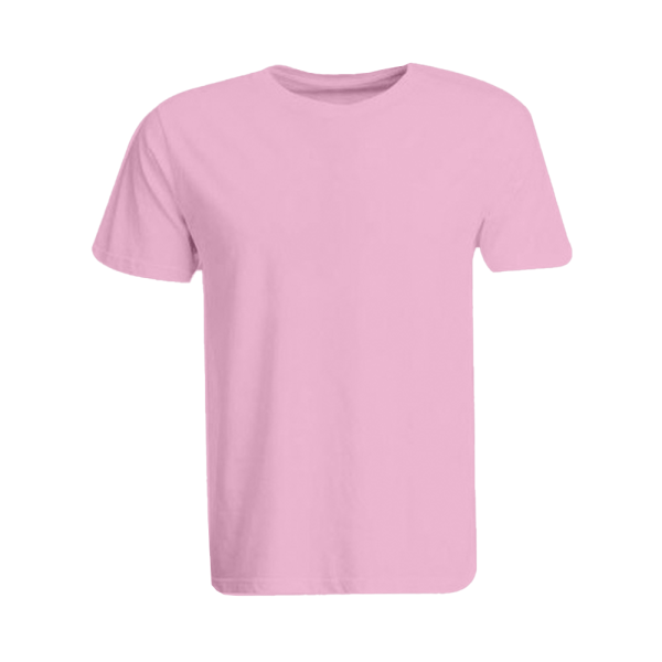 BYFT008774 BYFT Plain Pink Round Neck T Shirt Cotton 190 GSM Set of 1