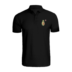 BYFT009095 BYFT Embroidered For You Cotton Male Polo Neck Black T Shirts Avacado Design Set of 1