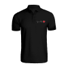 BYFT009097 BYFT Embroidered For You Cotton Male Polo Neck Black T Shirts Heartbeat Design Set of 1