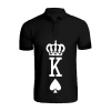 BYFT009198 BYFT Printed Cotton Male Polo Neck Black T Shirts Crown King Spades Design Set of 1