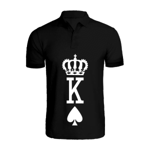 BYFT009198 BYFT Printed Cotton Male Polo Neck Black T Shirts Crown King Spades Design Set of 1