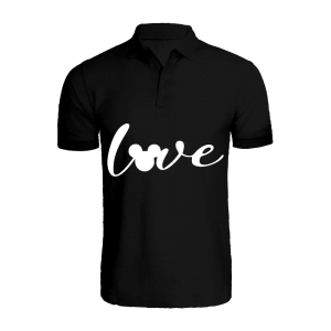 BYFT009199 BYFT Printed Cotton Male Polo Neck Black T Shirts Mickey Love Design Set of 1