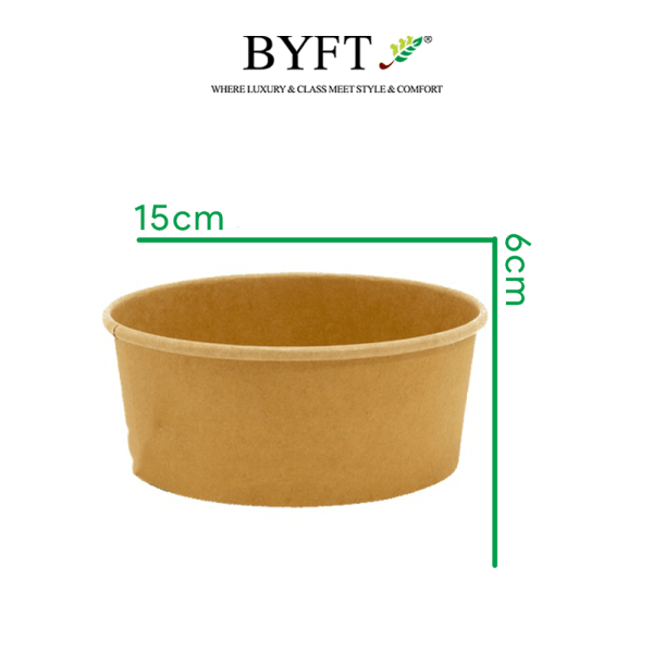 BYFT009409 Kraft Salad Bowl 50 Pcs 320 GSM 750ml Set of 1 D