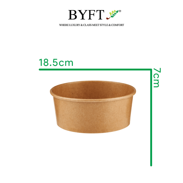 BYFT009411 Kraft Salad Bowl 50 Pcs 320 GSM 1300ml Set of 1 F