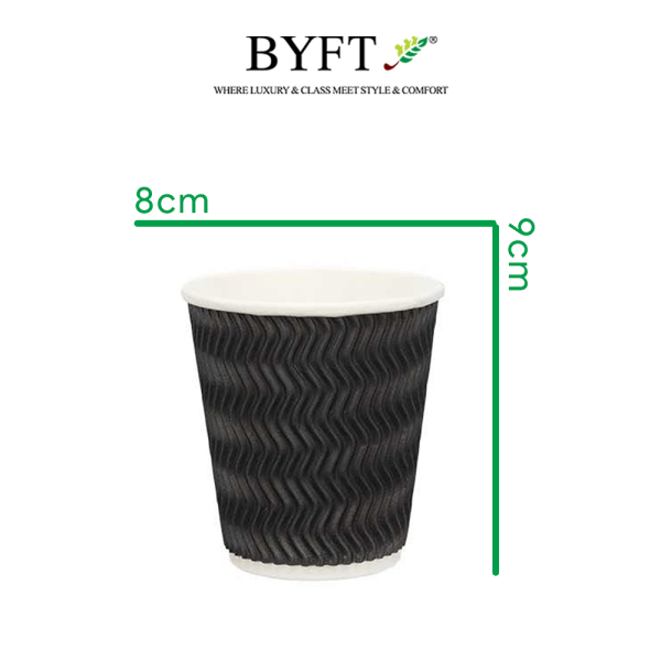 BYFT009420 Ripple Wall Cup 25 Pcs 530GSM 8oz. Set of 1 C