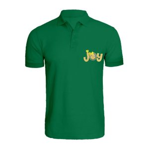 BYFT011011 BYFT Polo Neck T Shirt Embroidery Green XXL 220 GSM Cotton Gingerbread Joy Set of 1