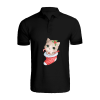 BYFT011053 BYFT Polo Neck T Shirt Printed Black XXL 220 GSM Cotton Cat inside Christmas Stokings Set of 1